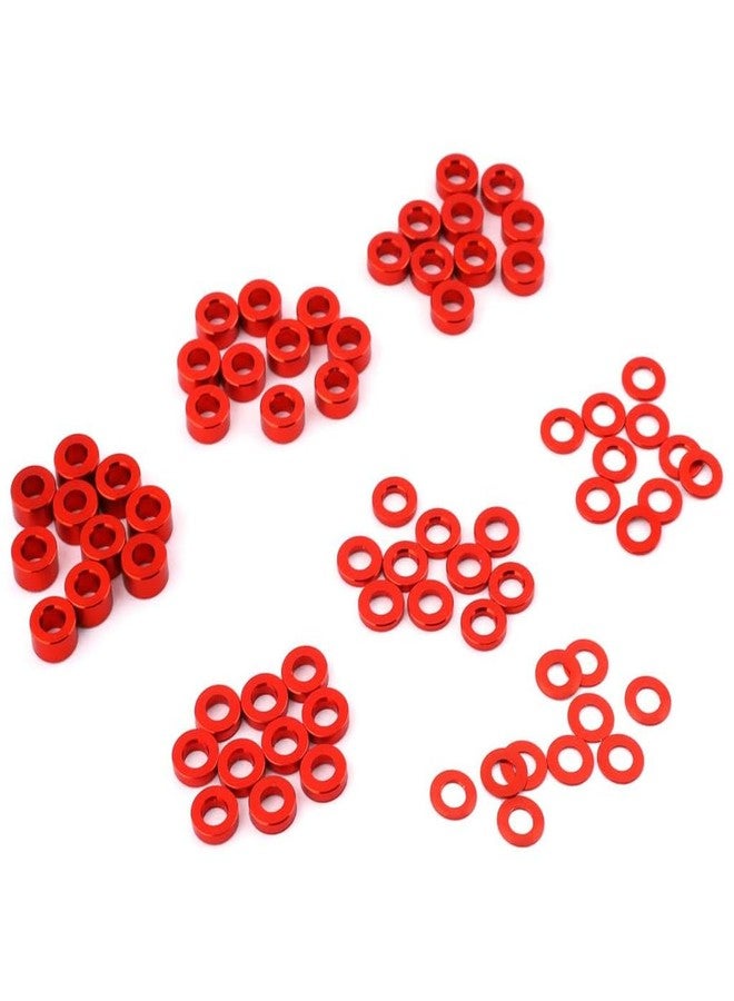 Yeah Racing Aluminum M3 Flat Washer 0.25 / 0.5 / 1 / 1.5 / 2 / 2.5 / 3mm 10pcs Set Red #YA-0390RD